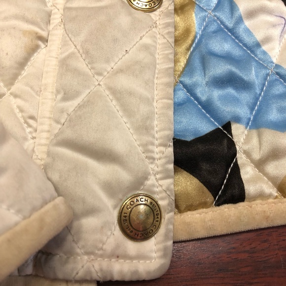 Winter White Coach jacket with rabbit fur - Picture 7 of 8